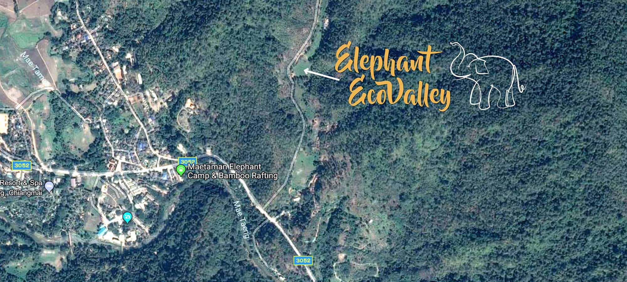 Your map to CONNECT WITH ELEPHANTS IN THAILAND at Eco-travel Elephant EcoValley!